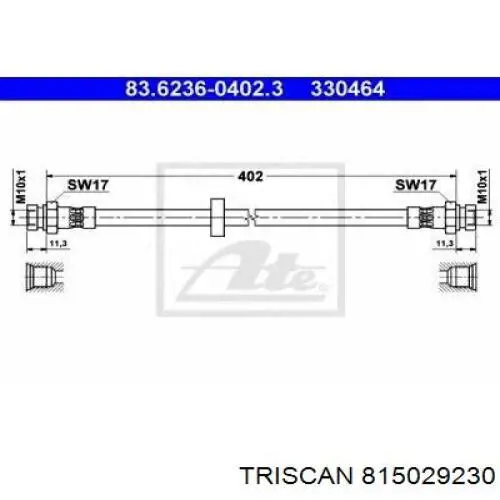 815029230 Triscan tubo flexible de frenos trasero