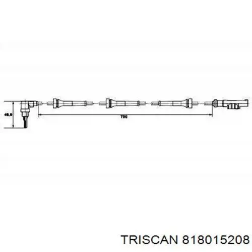 8180 15208 Triscan sensor abs trasero izquierdo