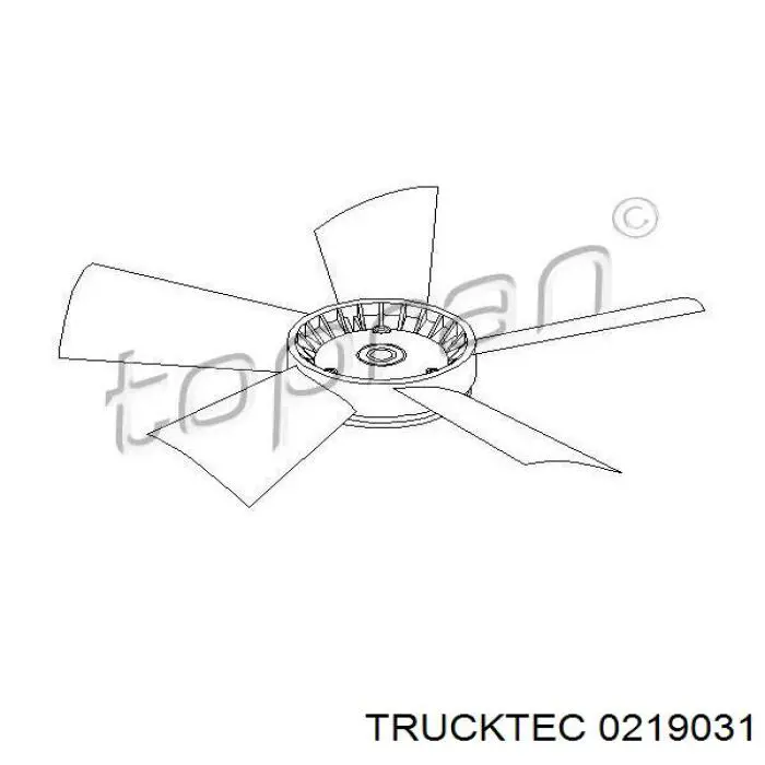 0219031 Trucktec rodete ventilador, refrigeración de motor