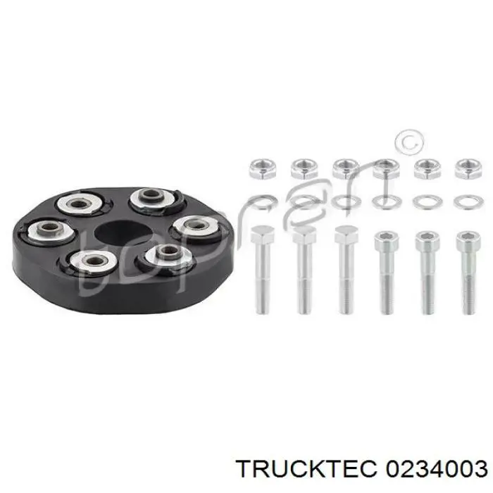 Acoplamiento elástico delantero del cardán 0234003 Trucktec