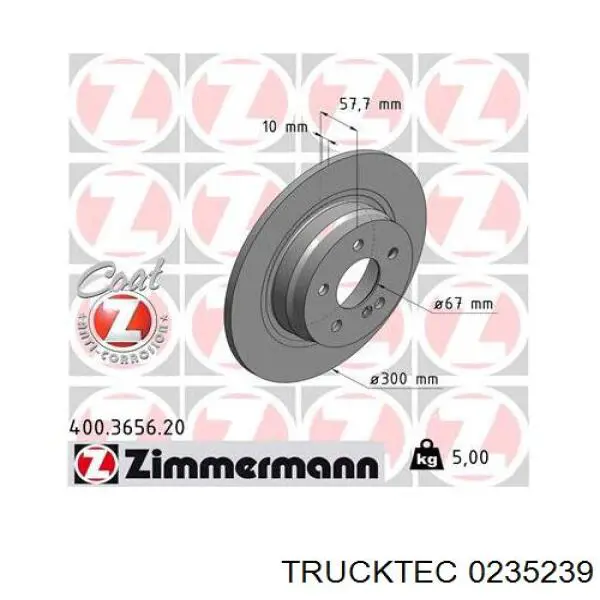 Disco de freno trasero A000423051269 Mercedes