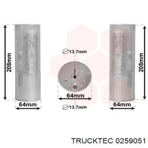 0259051 Trucktec receptor-secador del aire acondicionado