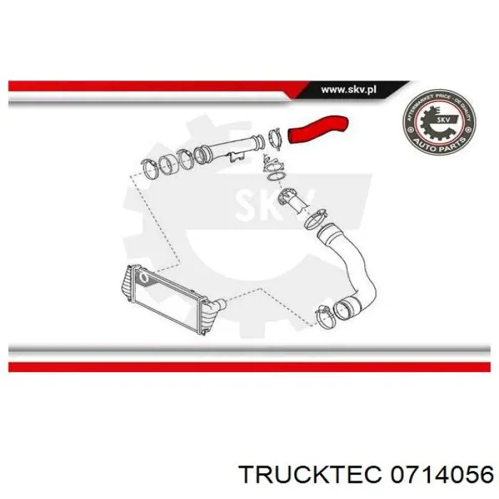 07.14.056 Trucktec tubo flexible de aire de sobrealimentación, de turbina