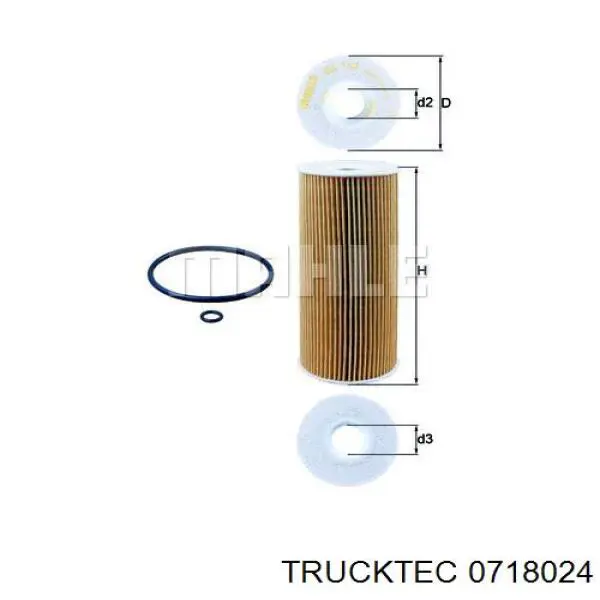 0718024 Trucktec filtro de aceite
