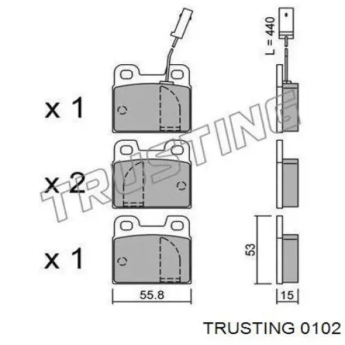 60760104 Fiat/Alfa/Lancia pastillas de freno traseras