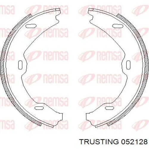 052.128 Trusting juego de zapatas de frenos, freno de estacionamiento