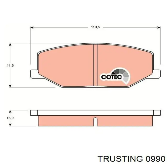 099.0 Trusting pastillas de freno delanteras