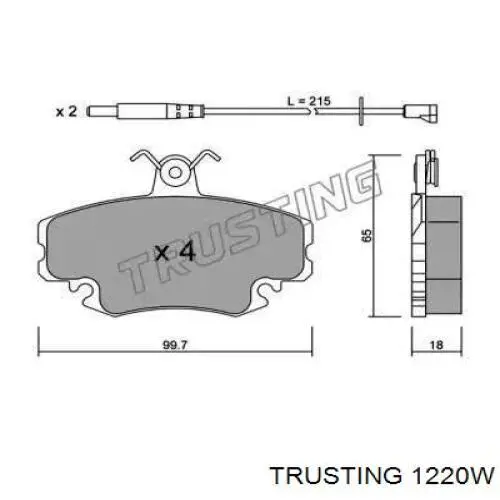 Pastillas freno delanteras Trusting 1220W precio, desde 16,30 EUR