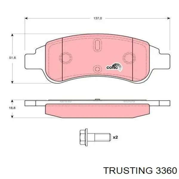 336.0 Trusting pastillas de freno delanteras