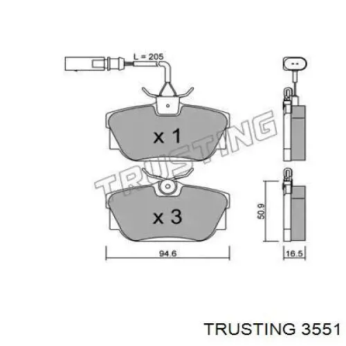 Comprar 3551 Trusting Pastillas de freno traseras