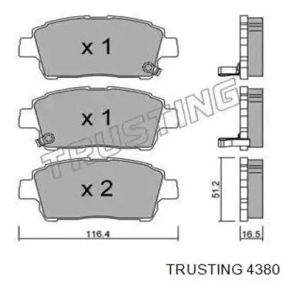 Pastillas freno delanteras Trusting 4380 precio, desde 41,49 USD