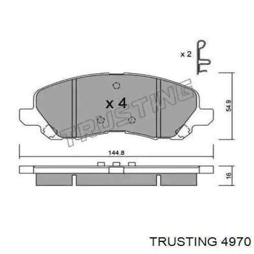 Pastillas freno delanteras Trusting 4970 precio, desde 36,95 USD