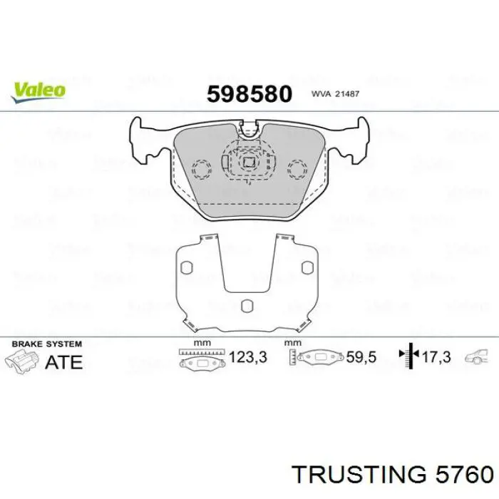 576.0 Trusting pastillas de freno traseras