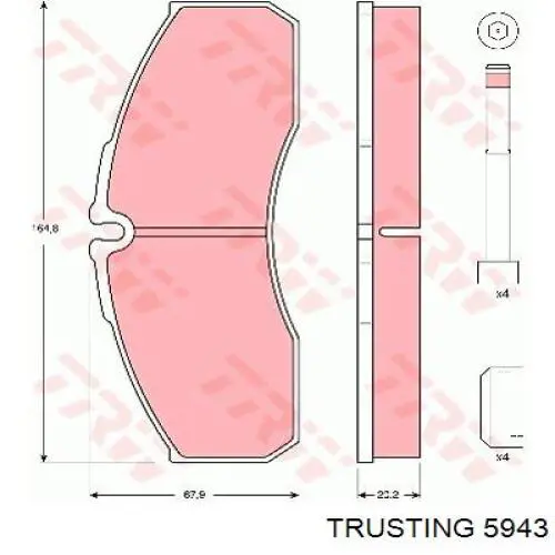 594.3 Trusting pastillas de freno delanteras