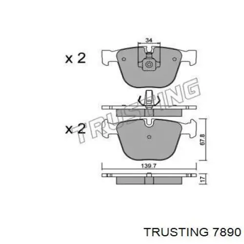Comprar 7890 Trusting Pastillas de freno traseras