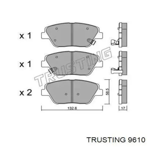Comprar 9610 Trusting Pastillas delanteras de freno