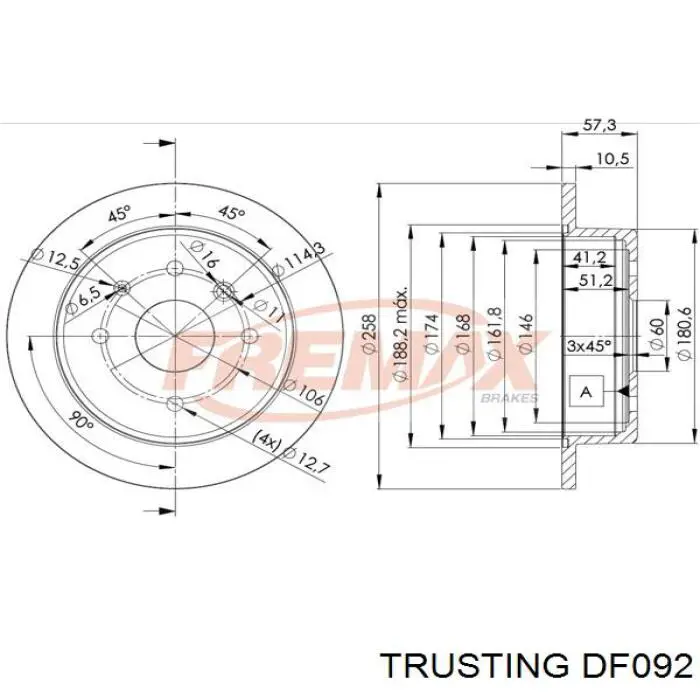 Disco de freno trasero Chevrolet Aveo 2 T250, T255