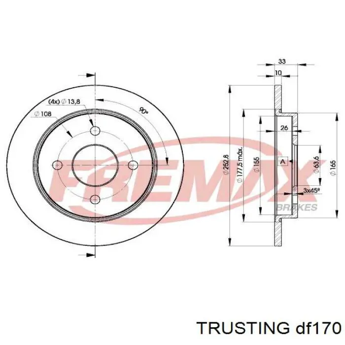 Disco de freno trasero Ford Sierra 1 GBC