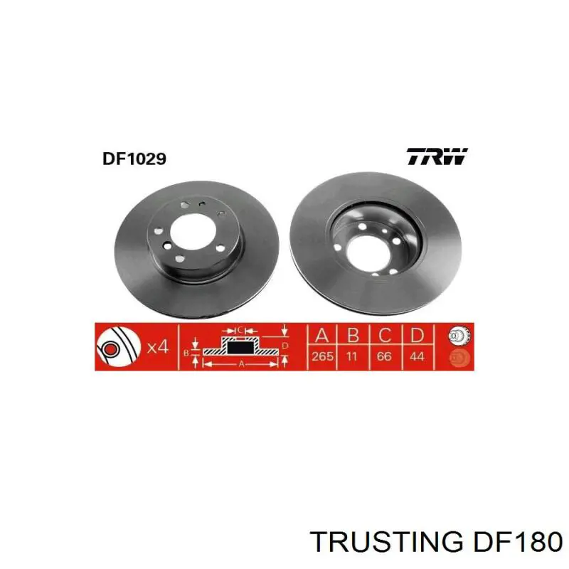 DF180 Trusting disco de freno trasero