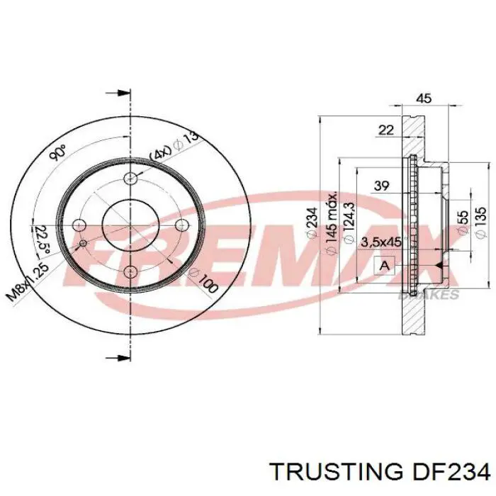 Freno de disco delantero Mazda 323 BG