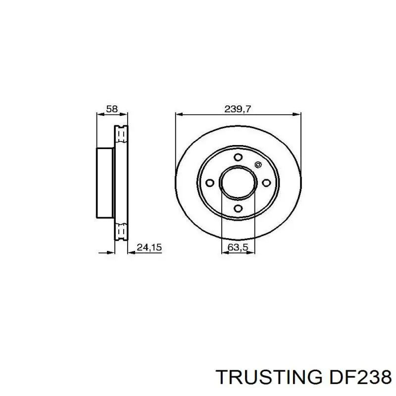 Freno de disco delantero Ford Escort 4 GAF, AWF, ABFT