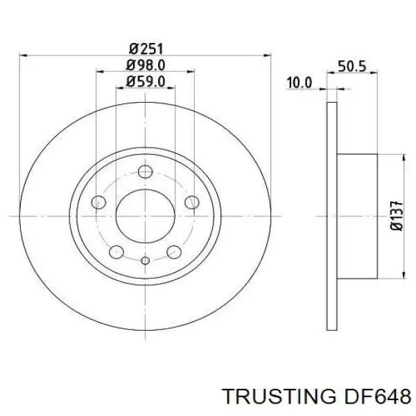 DF648 Trusting disco de freno trasero