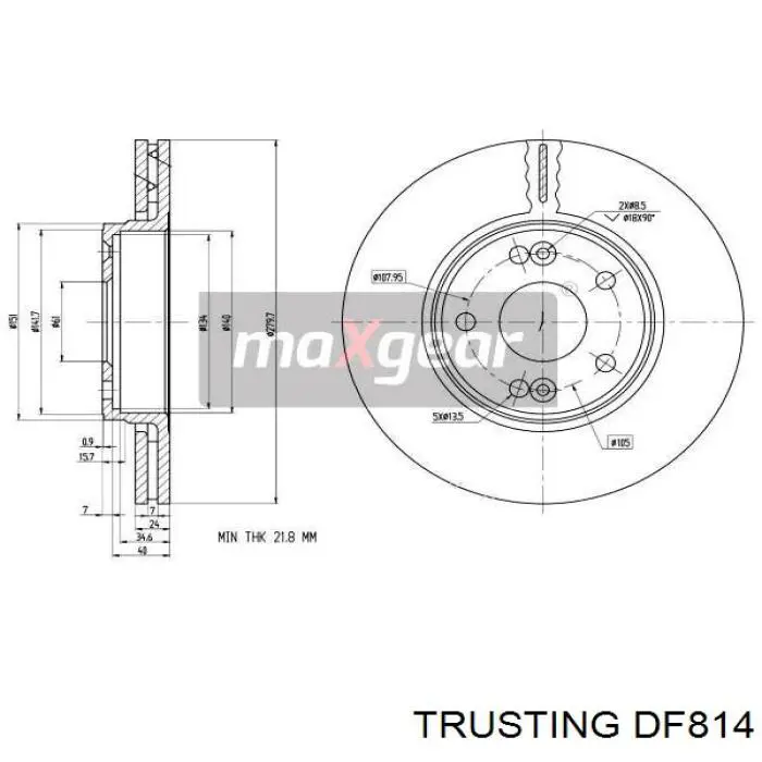 DF 814 Trusting freno de disco delantero