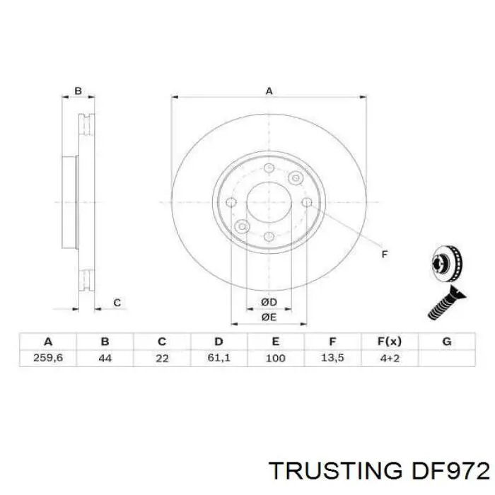 Freno de disco delantero Nissan Versa E12X