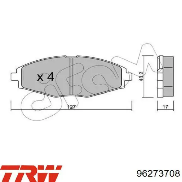 Pastillas de freno delanteras Chevrolet Spark (Matiz) M200, M250