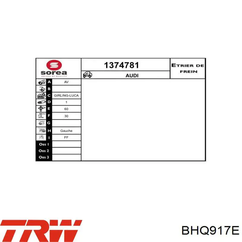 Comprar 8V0615124C VAG Pinza de freno delantera derecha