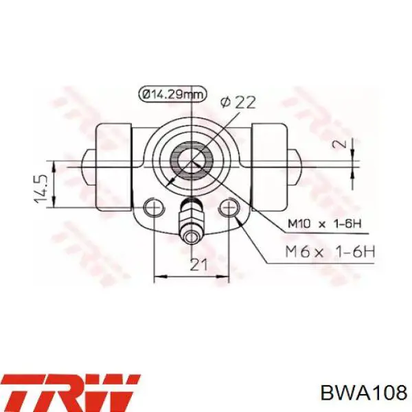 BWA108 TRW cilindro de freno de rueda trasero
