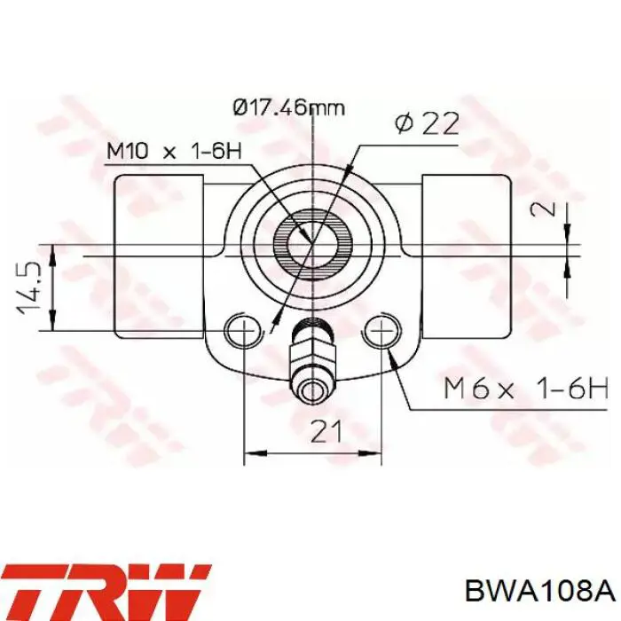 BWA108A TRW cilindro de freno de rueda trasero