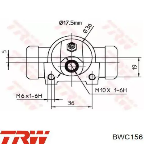 BWC156 TRW cilindro de freno de rueda trasero