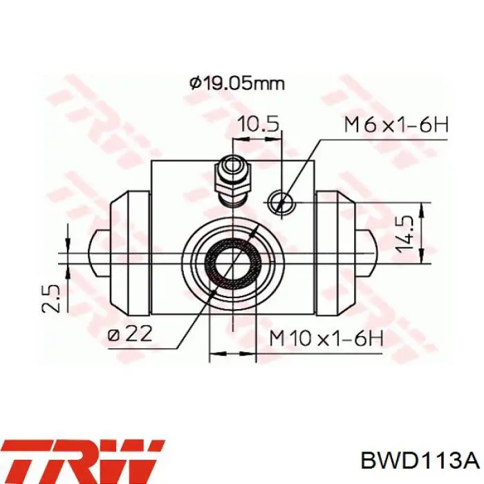 BWD113A TRW Cilindro de freno de rueda trasera