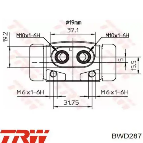 Comprar BWD287 TRW Cilindro de freno de rueda trasera