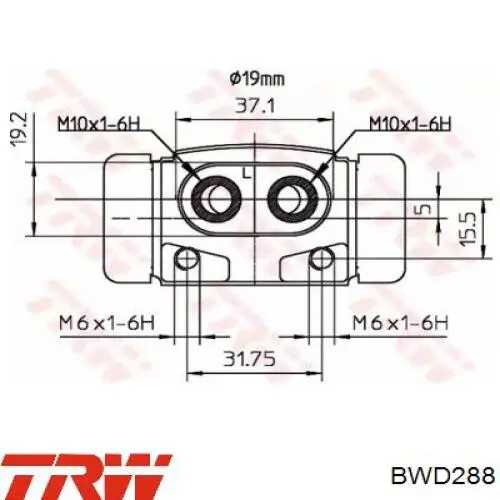 Comprar BWD288 TRW Cilindro de freno de rueda trasera