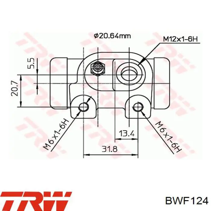 Comprar BWF124 TRW Cilindro de freno de rueda trasera