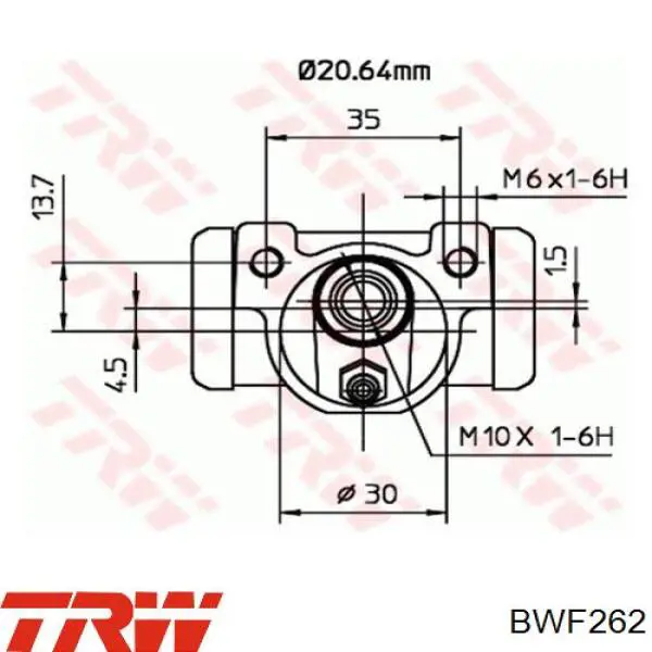 Cilindro de freno de rueda trasera TRW BWD170 precio, desde 13,07 EUR
