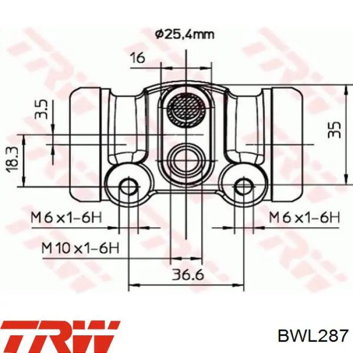 BWL287 TRW cilindro de freno de rueda trasero