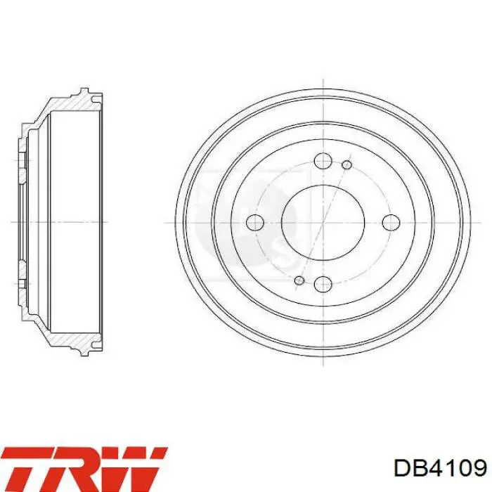 Tambor de freno trasero TRW DB4109 precio, desde 39,57 EUR