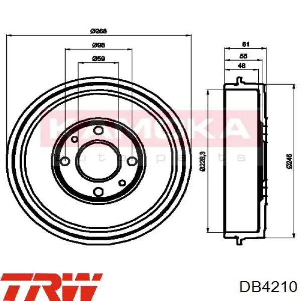 Comprar DB4210 TRW Tambor de freno trasero