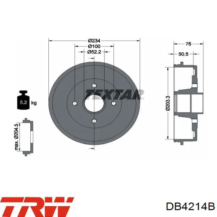 Comprar DB4214B TRW Tambor de freno trasero