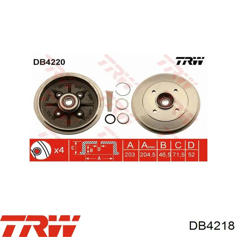 Tambor de freno trasero 8200256121 Renault (RVI)