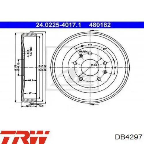 Tambor de freno trasero HRC2712 Land Rover