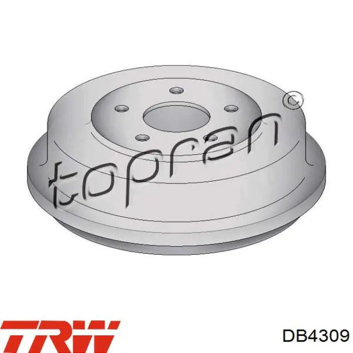 Tambor de freno trasero DB4309 TRW