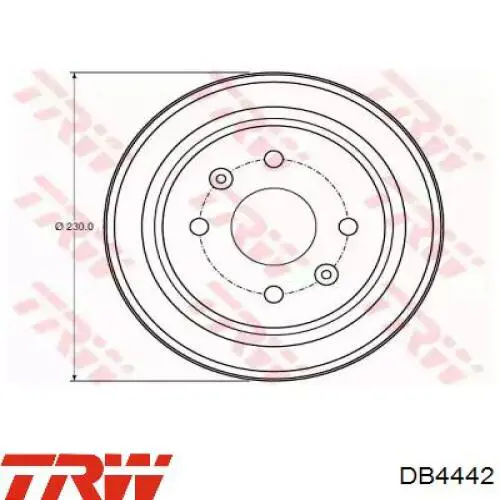 Tambor de freno trasero TRW DB4442