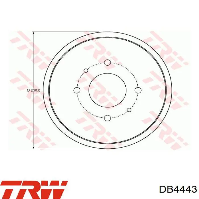 DB4443 TRW freno de tambor trasero