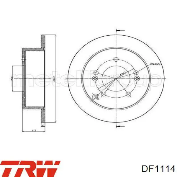 Disco de freno delantero TRW DF1114