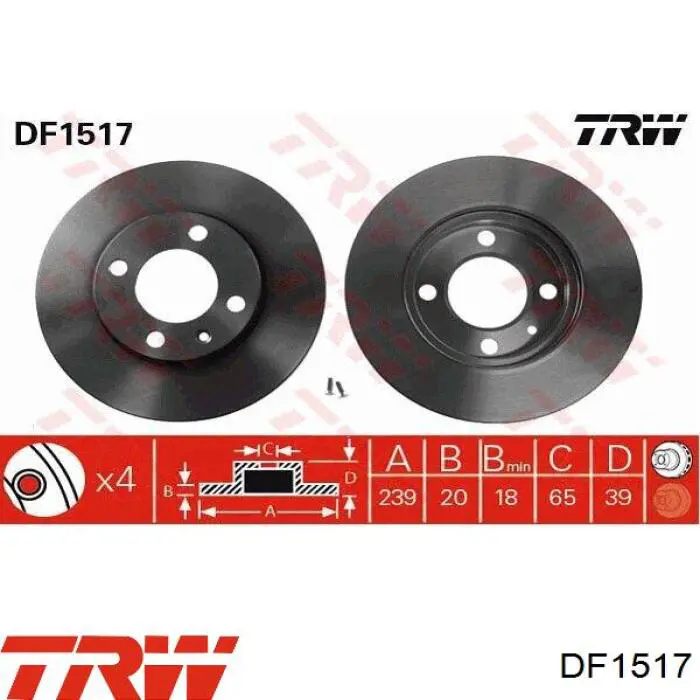 Comprar DF1517 TRW Freno de disco delantero