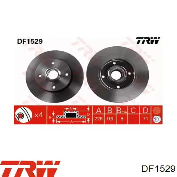 Frenos traseros TRW DF1529